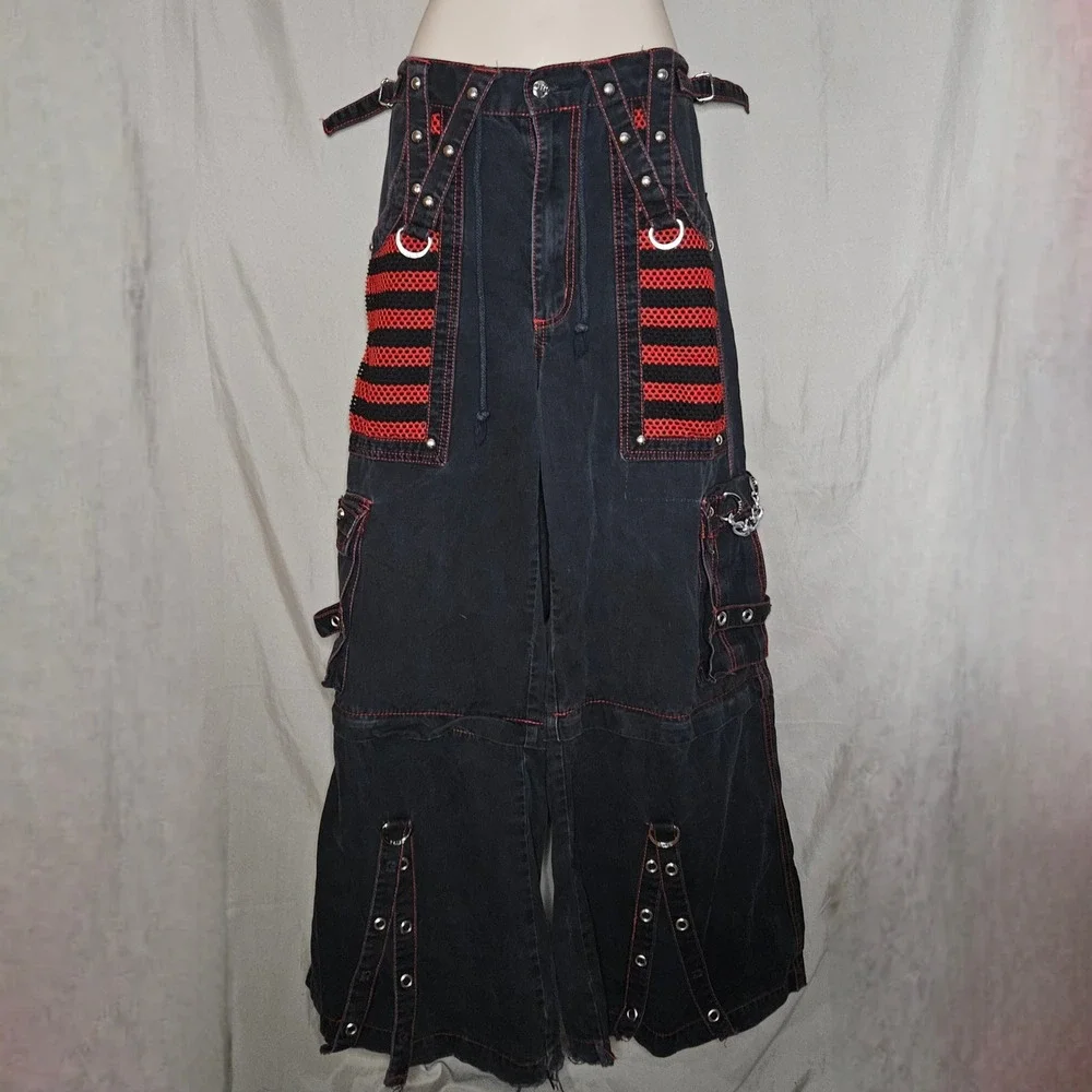 Tripp NYC Black Red Cyber Goth Emo Punk Rock Pants